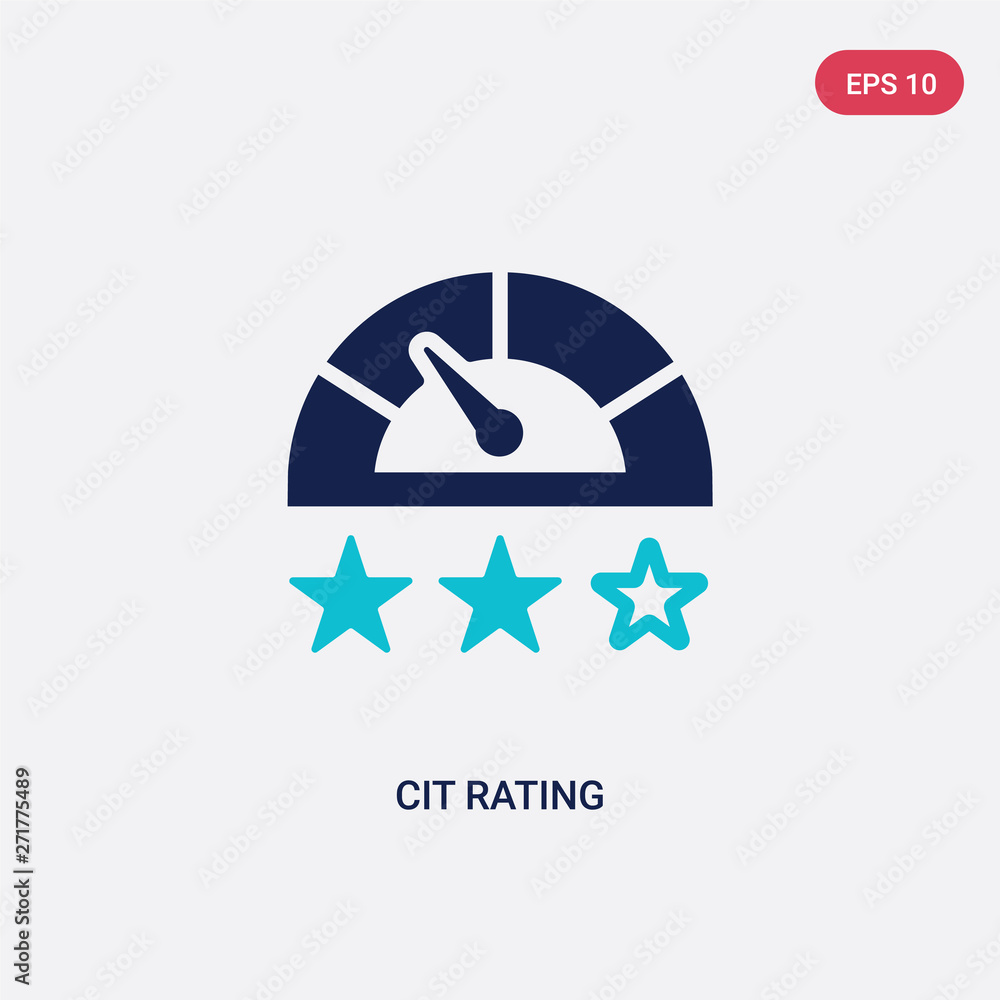 Poster two color cit rating vector icon from general-1 concept. isolated blue cit rating vector sign symbol