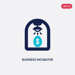 two color business incubator vector icon from general-1 concept. isolated blue business incubator vector sign symbol can be use for web, mobile and logo. eps 10