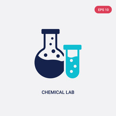 two color chemical lab vector icon from general-1 concept. isolated blue chemical lab vector sign symbol can be use for web, mobile and logo. eps 10