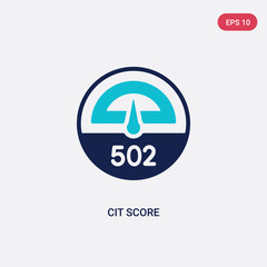 two color cit score vector icon from general-1 concept. isolated blue cit score vector sign symbol can be use for web, mobile and logo. eps 10