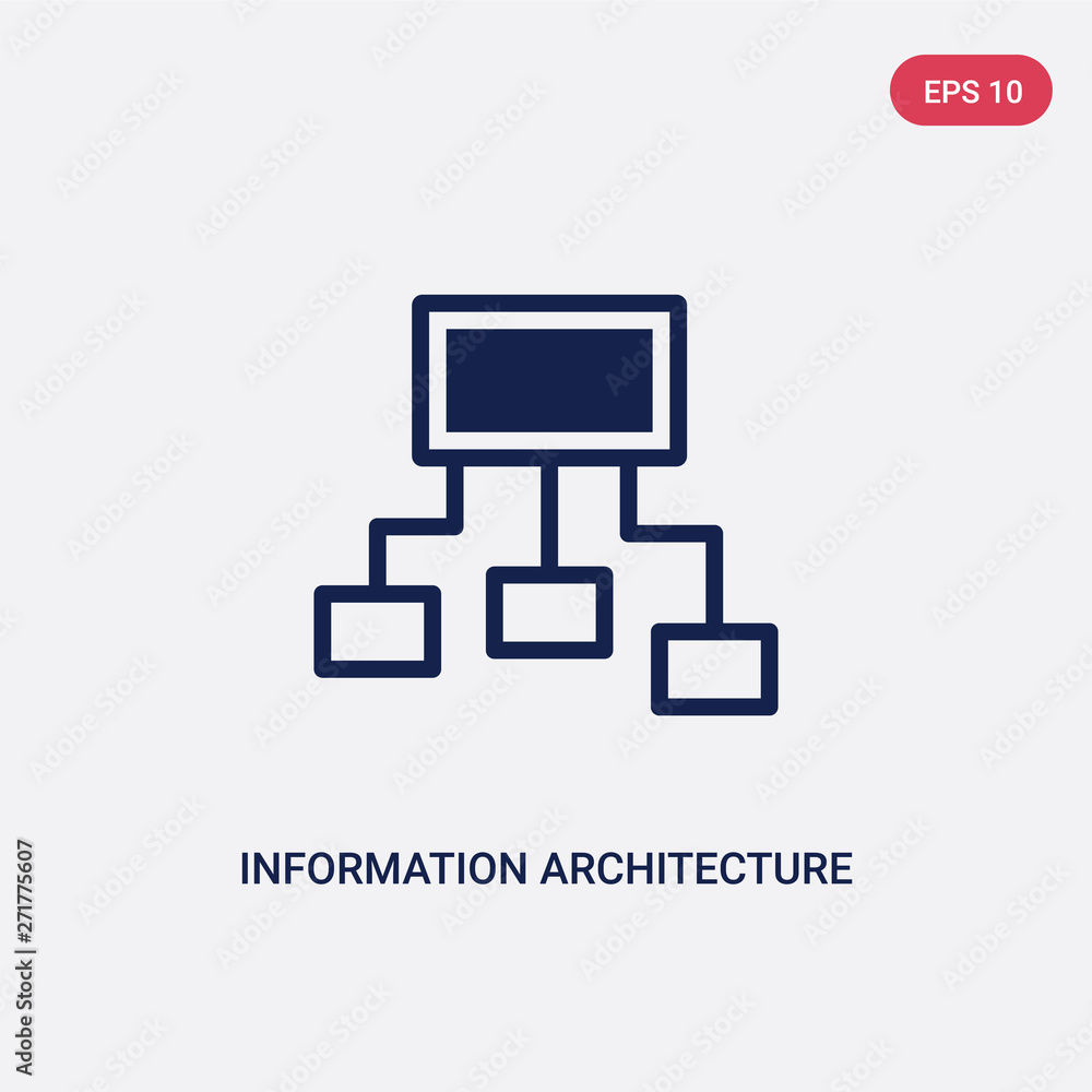 Poster two color information architecture vector icon from general-1 concept. isolated blue information arc