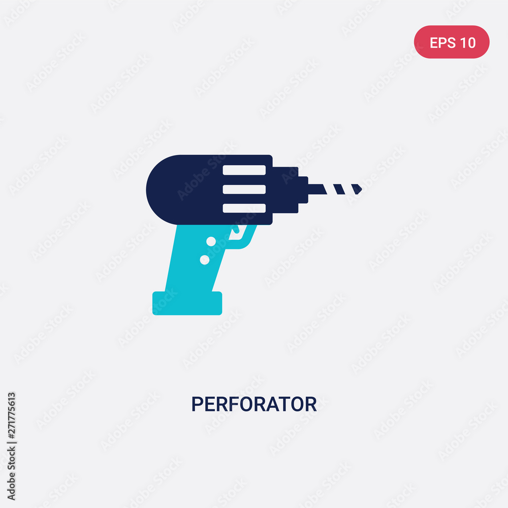 Poster two color perforator vector icon from general concept. isolated blue perforator vector sign symbol c