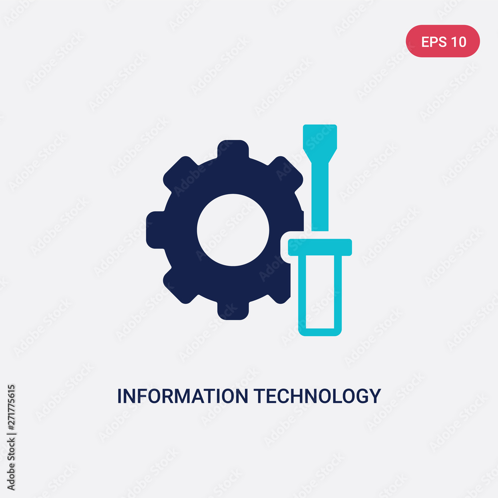 Poster two color information technology vector icon from general-1 concept. isolated blue information techn