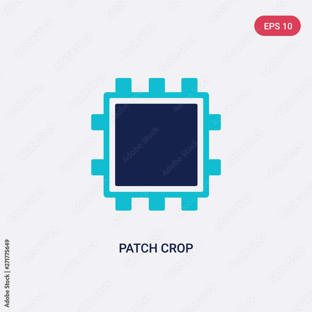 Poster two color patch crop vector icon from general concept. isolated blue patch crop vector sign symbol c