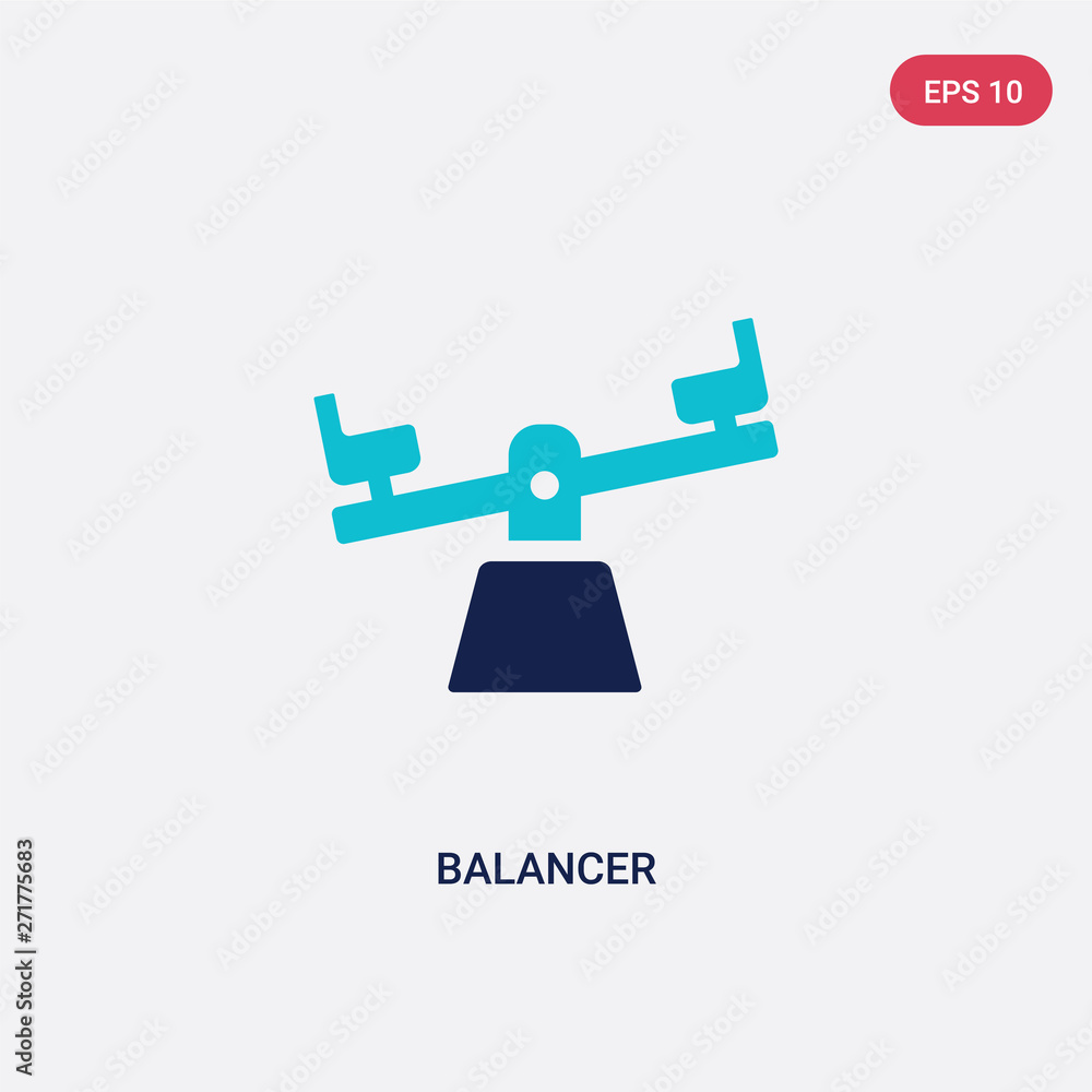 Poster two color balancer vector icon from general concept. isolated blue balancer vector sign symbol can b