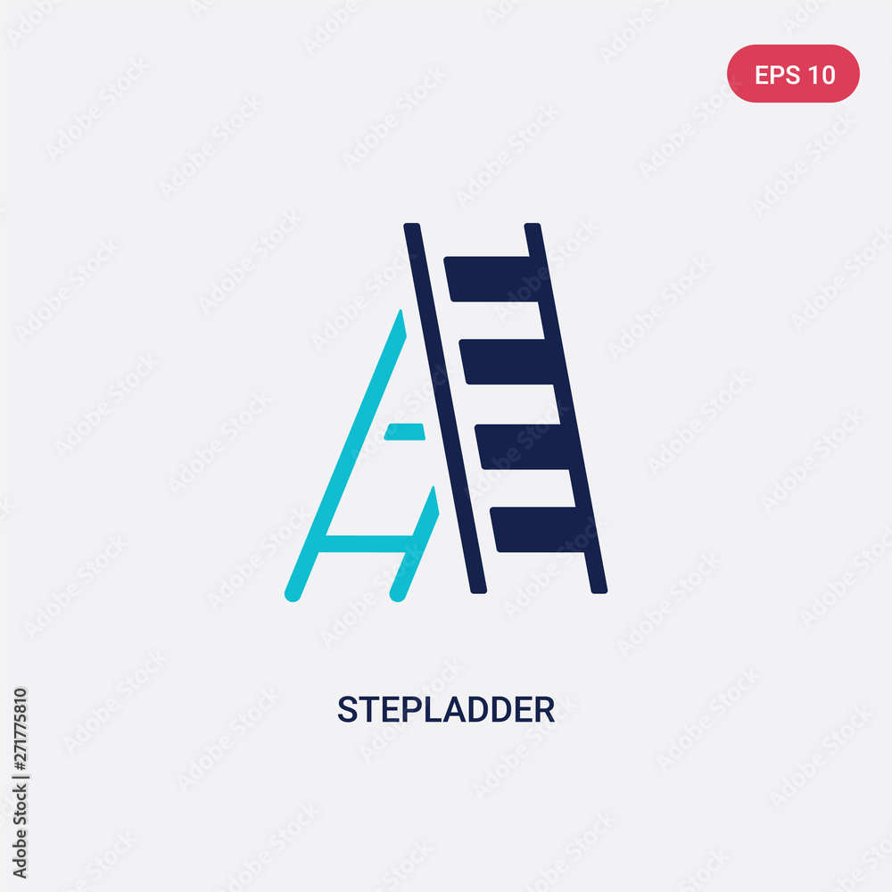 Poster two color stepladder vector icon from general concept. isolated blue stepladder vector sign symbol c