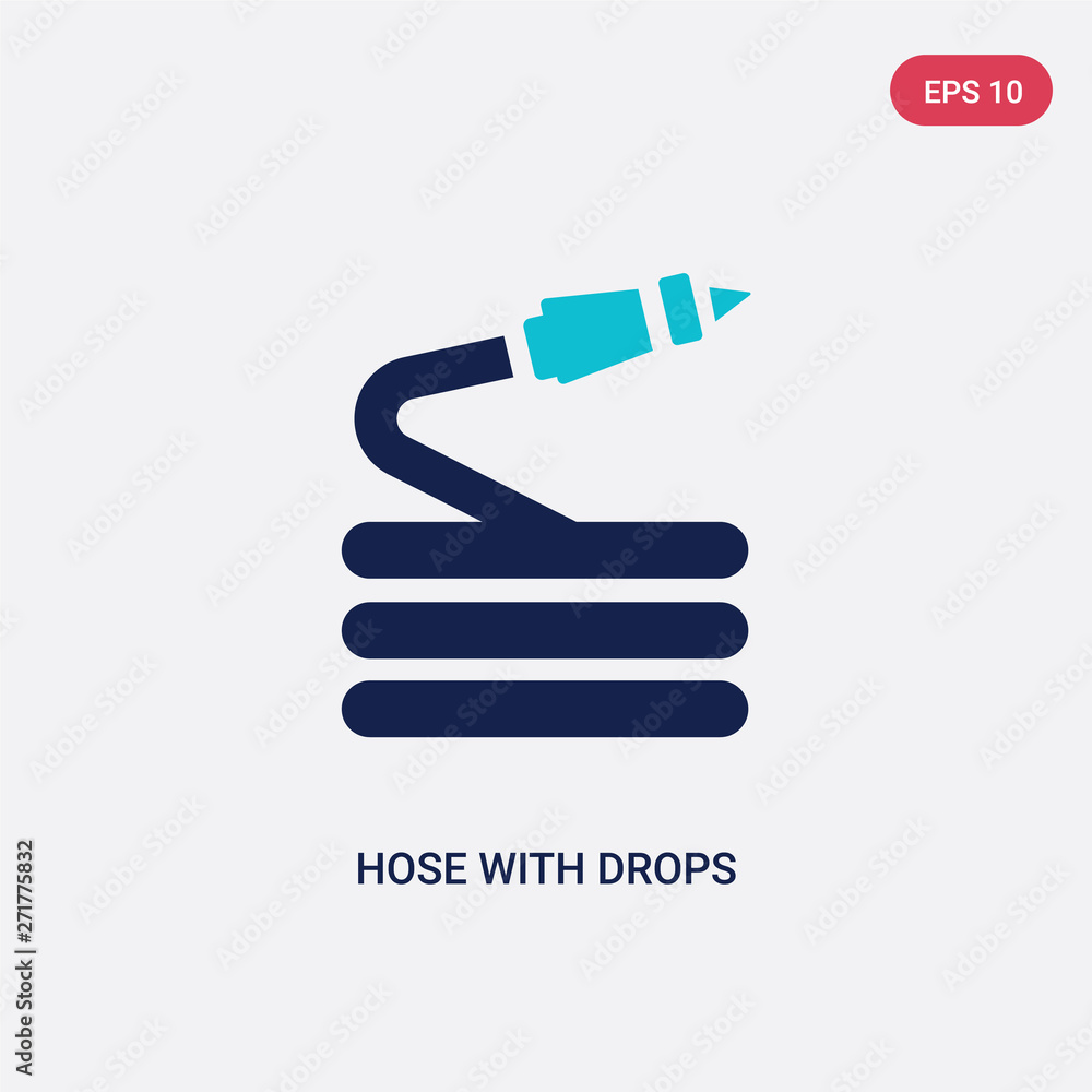 Aufkleber two color hose with drops vector icon from general concept. isolated blue hose with drops vector sig