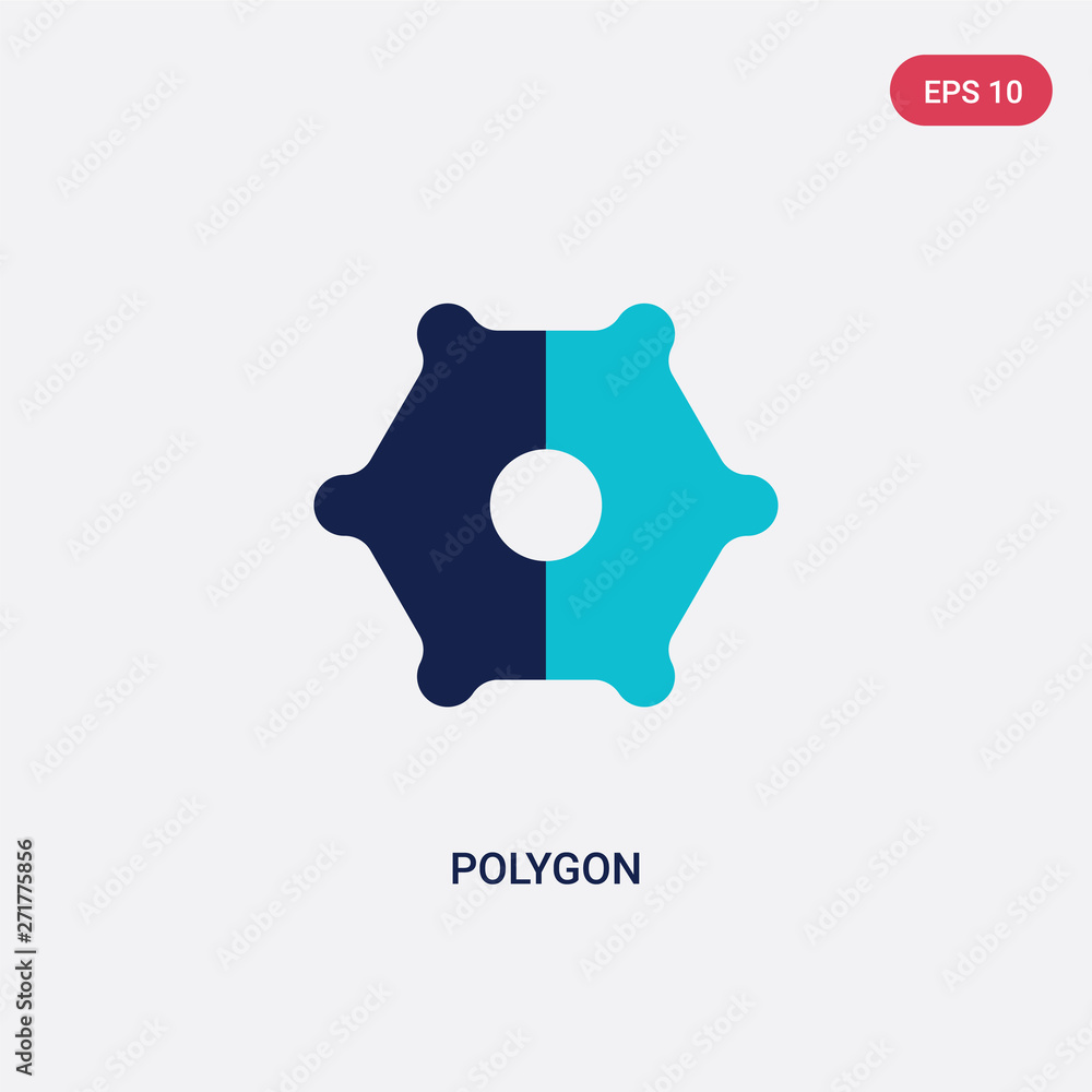 Aufkleber two color polygon vector icon from geometric figure concept. isolated blue polygon vector sign symbo
