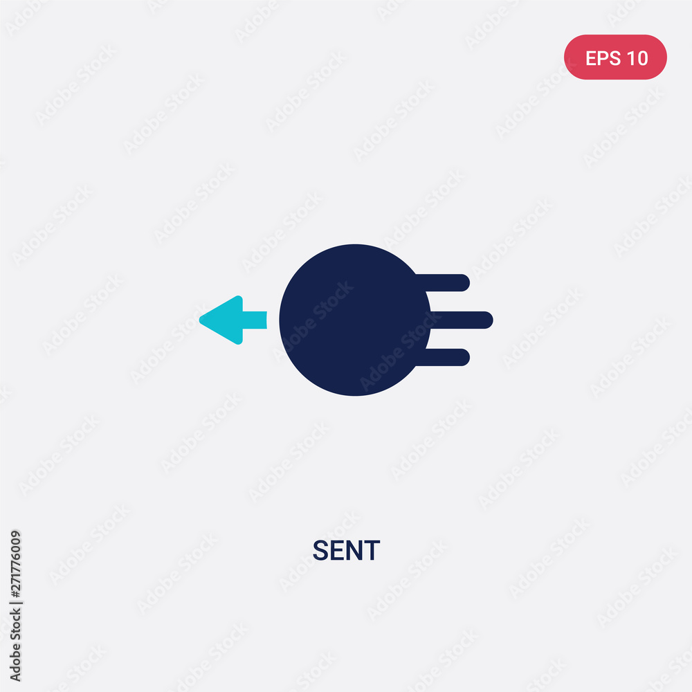 Poster two color sent vector icon from geometric figure concept. isolated blue sent vector sign symbol can 