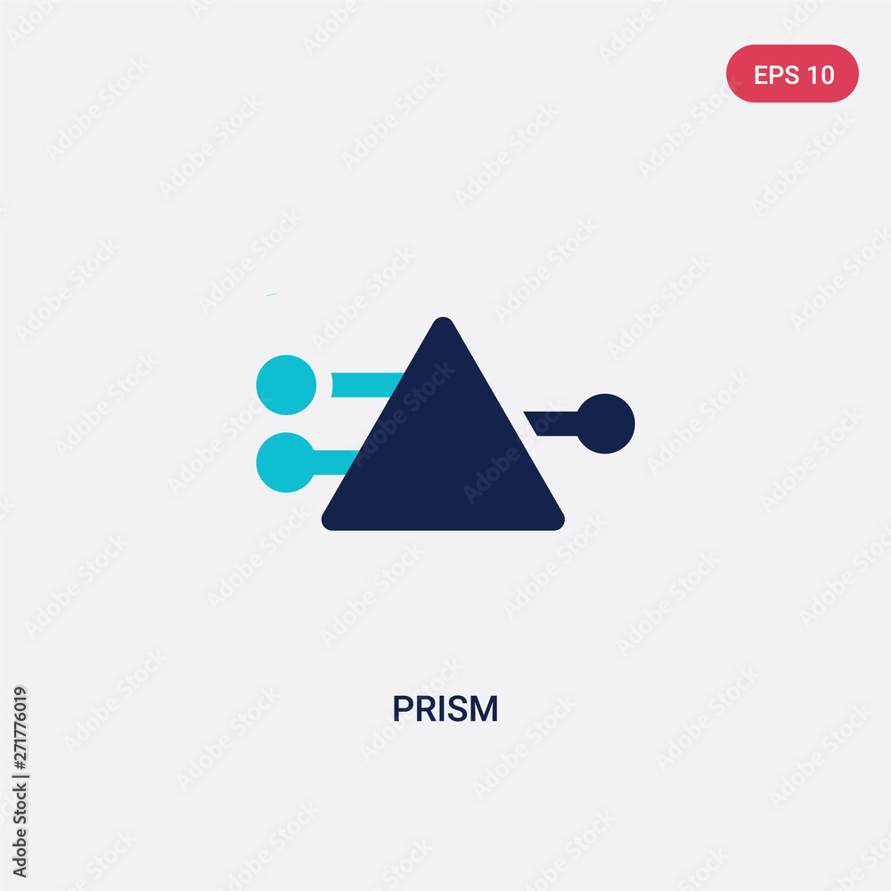 Poster two color prism vector icon from geometry concept. isolated blue prism vector sign symbol can be use