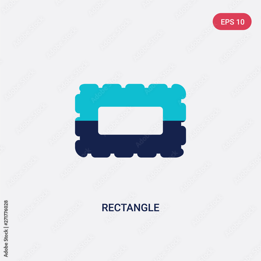 Aufkleber two color rectangle vector icon from geometry concept. isolated blue rectangle vector sign symbol ca