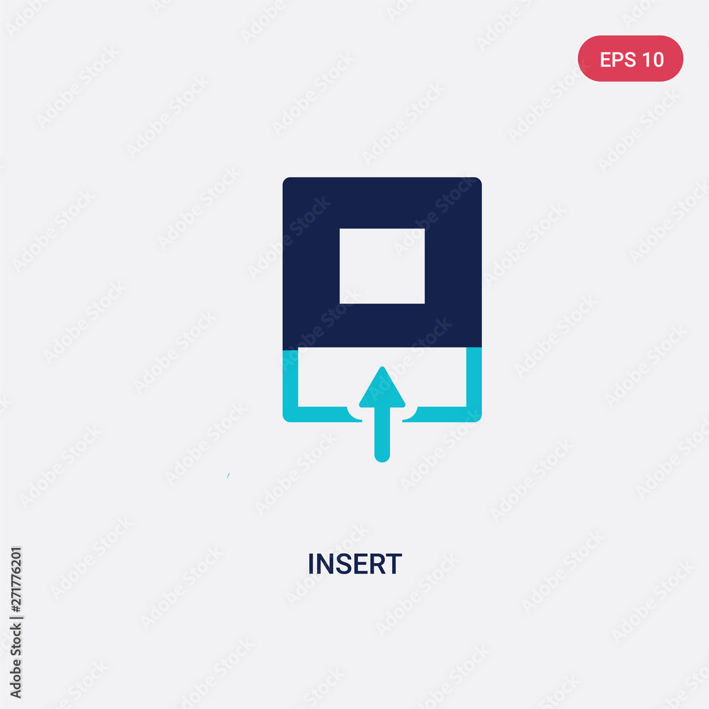 Poster two color insert vector icon from geometry concept. isolated blue insert vector sign symbol can be u