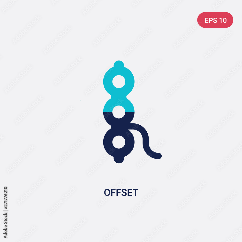 Poster two color offset vector icon from geometry concept. isolated blue offset vector sign symbol can be u
