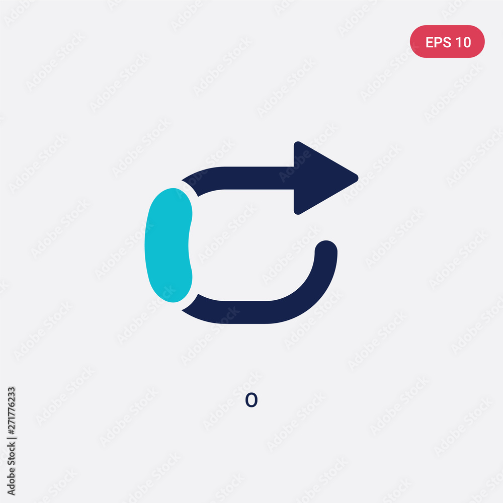 Poster two color o vector icon from geometry concept. isolated blue o vector sign symbol can be use for web