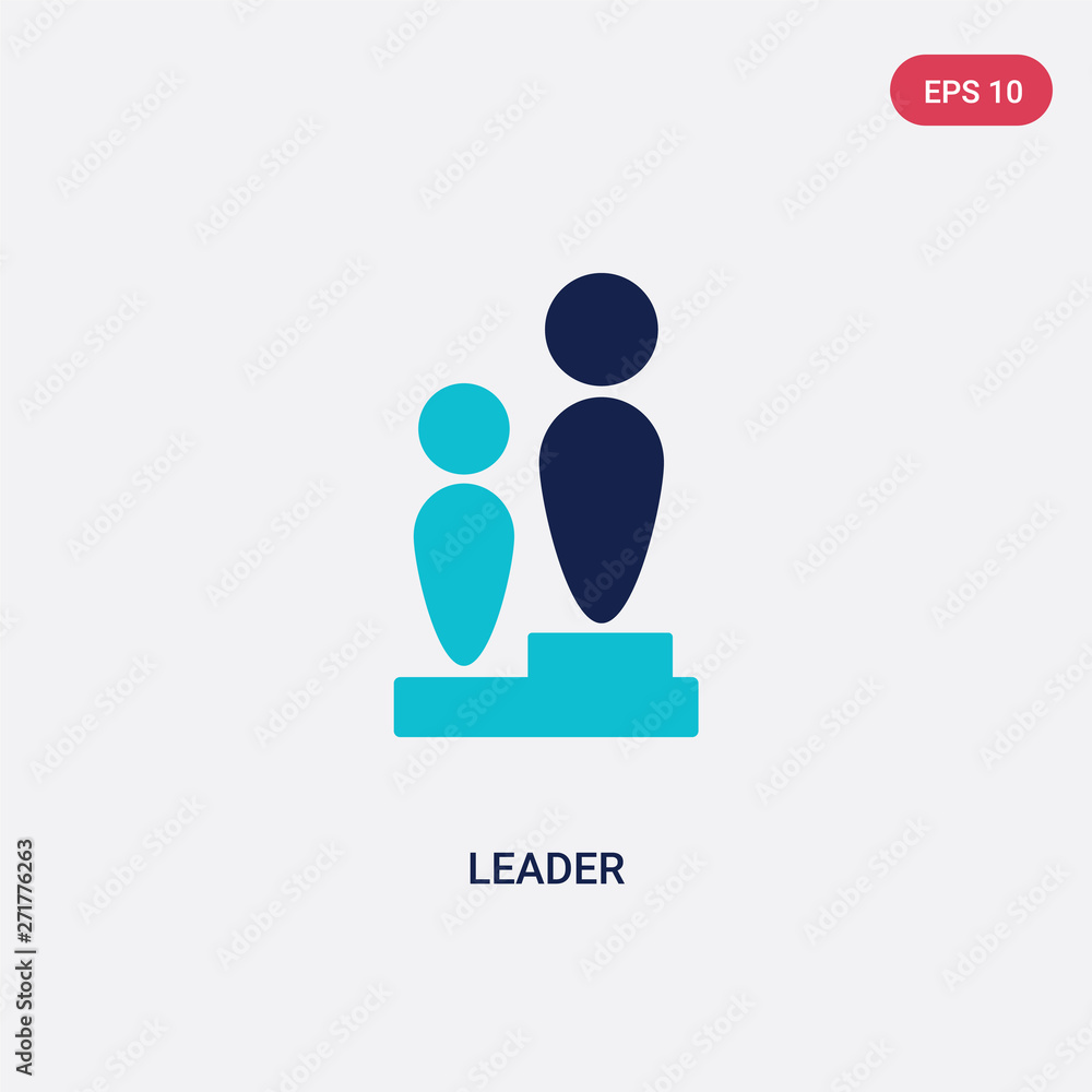 Poster two color leader vector icon from geometry concept. isolated blue leader vector sign symbol can be u