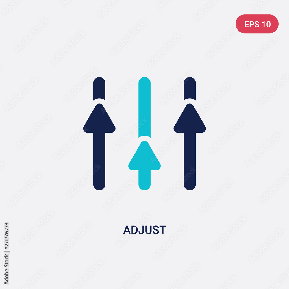 Poster two color adjust vector icon from geometry concept. isolated blue adjust vector sign symbol can be u