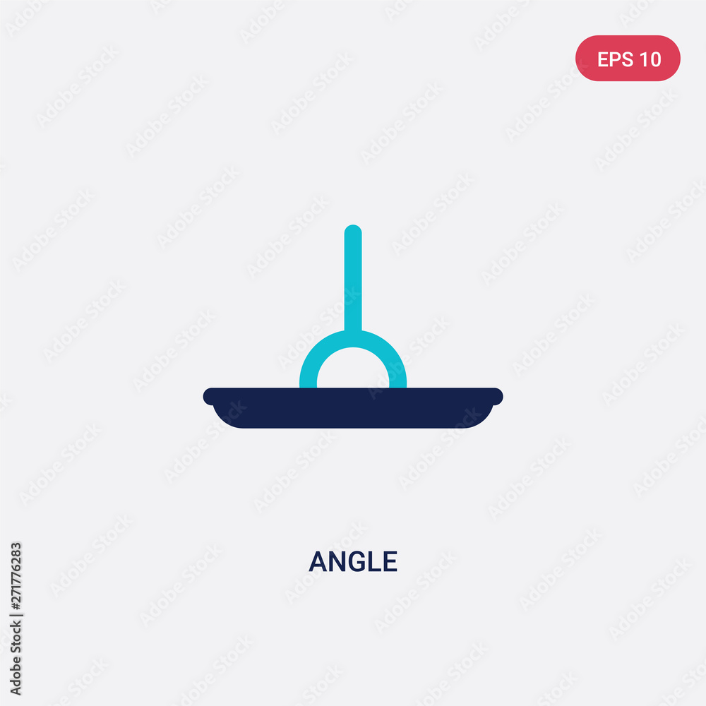 Poster two color angle vector icon from geometry concept. isolated blue angle vector sign symbol can be use