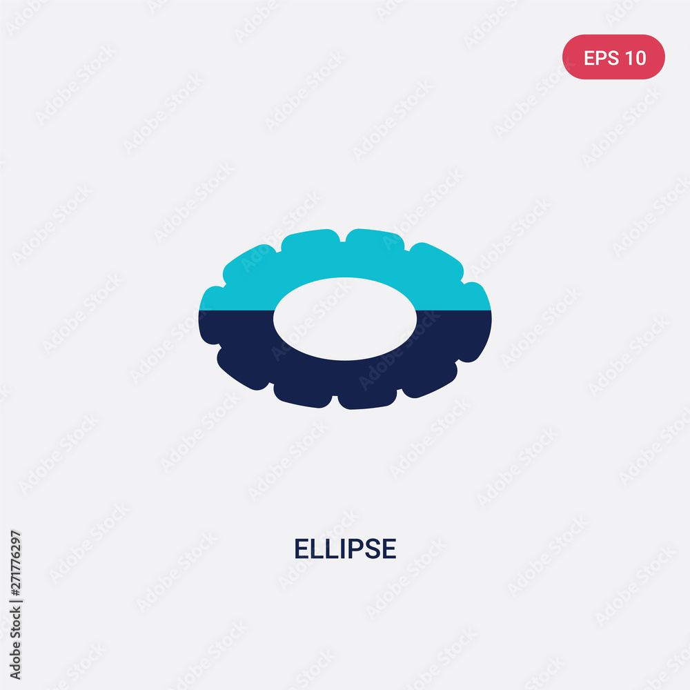 Aufkleber two color ellipse vector icon from geometry concept. isolated blue ellipse vector sign symbol can be