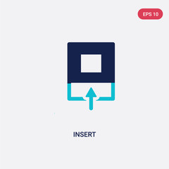 two color insert vector icon from geometry concept. isolated blue insert vector sign symbol can be use for web, mobile and logo. eps 10