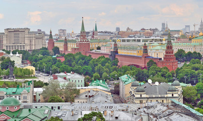 Fototapeta na wymiar Moscow Kremlin in Moscow, Russia, top view