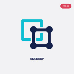 two color ungroup vector icon from geometry concept. isolated blue ungroup vector sign symbol can be use for web, mobile and logo. eps 10