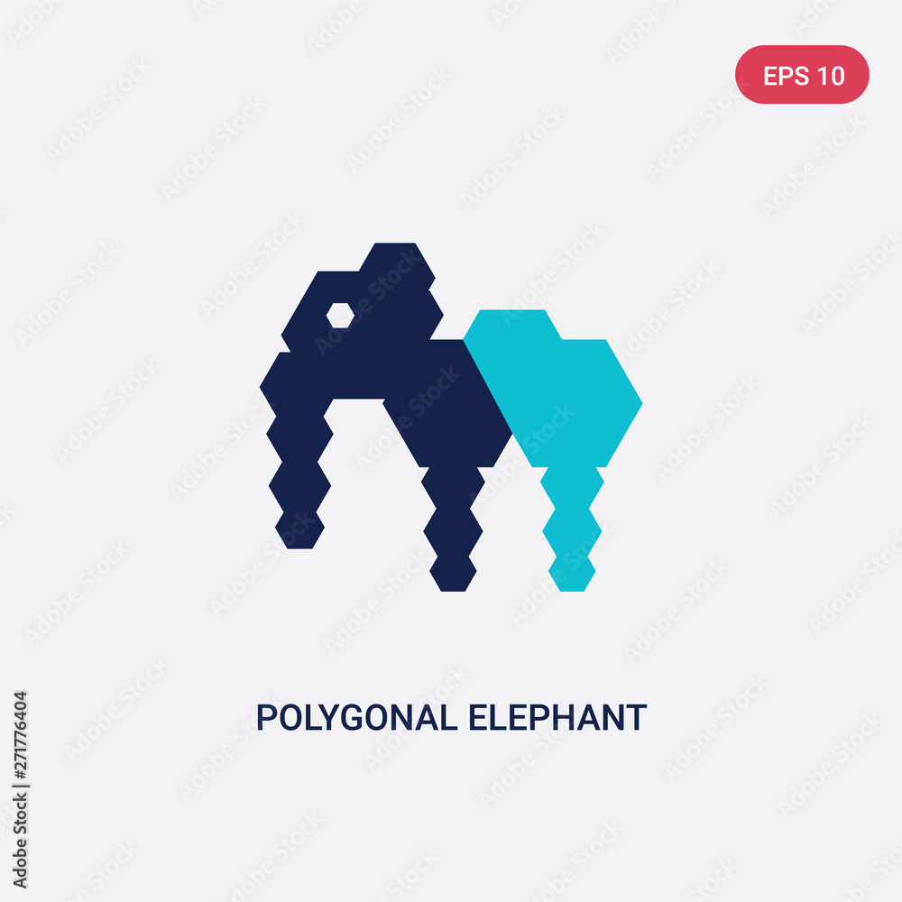 Aufkleber two color polygonal elephant vector icon from geometry concept. isolated blue polygonal elephant vec