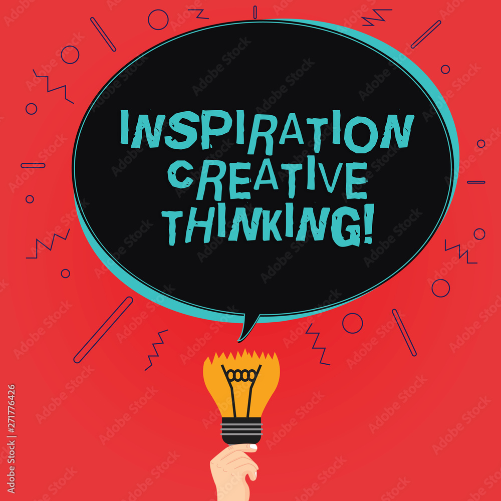 Poster writing note showing inspiration creative thinking. business photo showcasing ability to come up wit