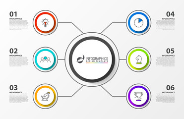Infographic design template. Creative concept with 6 steps