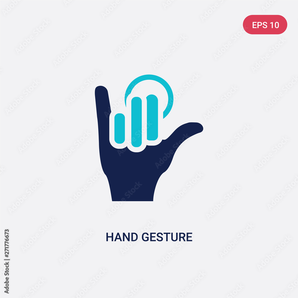 Aufkleber two color hand gesture vector icon from gestures concept. isolated blue hand gesture vector sign sym
