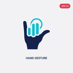 two color hand gesture vector icon from gestures concept. isolated blue hand gesture vector sign symbol can be use for web, mobile and logo. eps 10