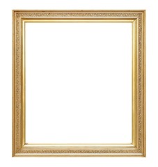 Golden frame for paintings, mirrors or photo isolated on white background