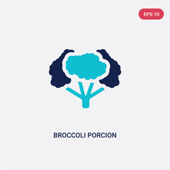 Fototapeta na wymiar two color broccoli porcion vector icon from gym and fitness concept. isolated blue broccoli porcion vector sign symbol can be use for web, mobile and logo. eps 10