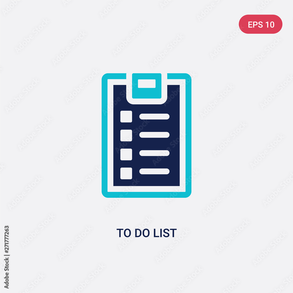 Aufkleber two color to do list vector icon from gym and fitness concept. isolated blue to do list vector sign 
