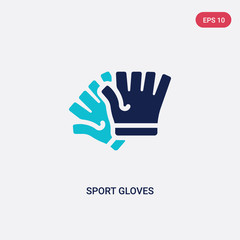 Fototapeta premium two color sport gloves vector icon from gym and fitness concept. isolated blue sport gloves vector sign symbol can be use for web, mobile and logo. eps 10