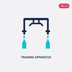 two color training apparatus vector icon from gym and fitness concept. isolated blue training apparatus vector sign symbol can be use for web, mobile and logo. eps 10