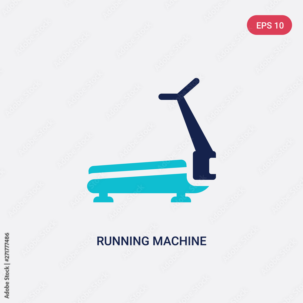 Poster two color running machine vector icon from gym and fitness concept. isolated blue running machine ve