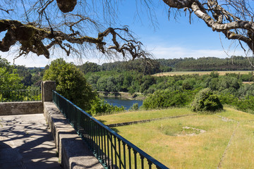 Moncao north of Portugal. Natural park with leisure area with walkways, the river Minho and beautiful vegetation