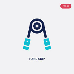 two color hand grip vector icon from gym equipment concept. isolated blue hand grip vector sign symbol can be use for web, mobile and logo. eps 10