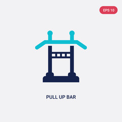 two color pull up bar vector icon from gym equipment concept. isolated blue pull up bar vector sign symbol can be use for web, mobile and logo. eps 10