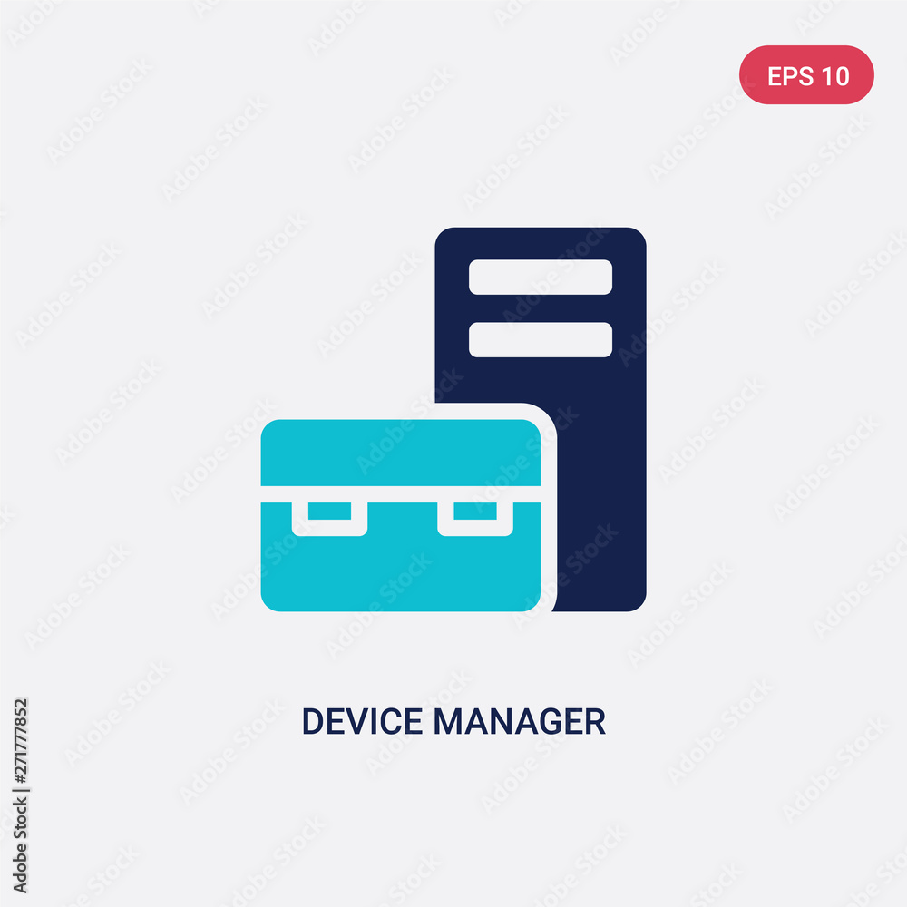 Poster two color device manager vector icon from hardware concept. isolated blue device manager vector sign