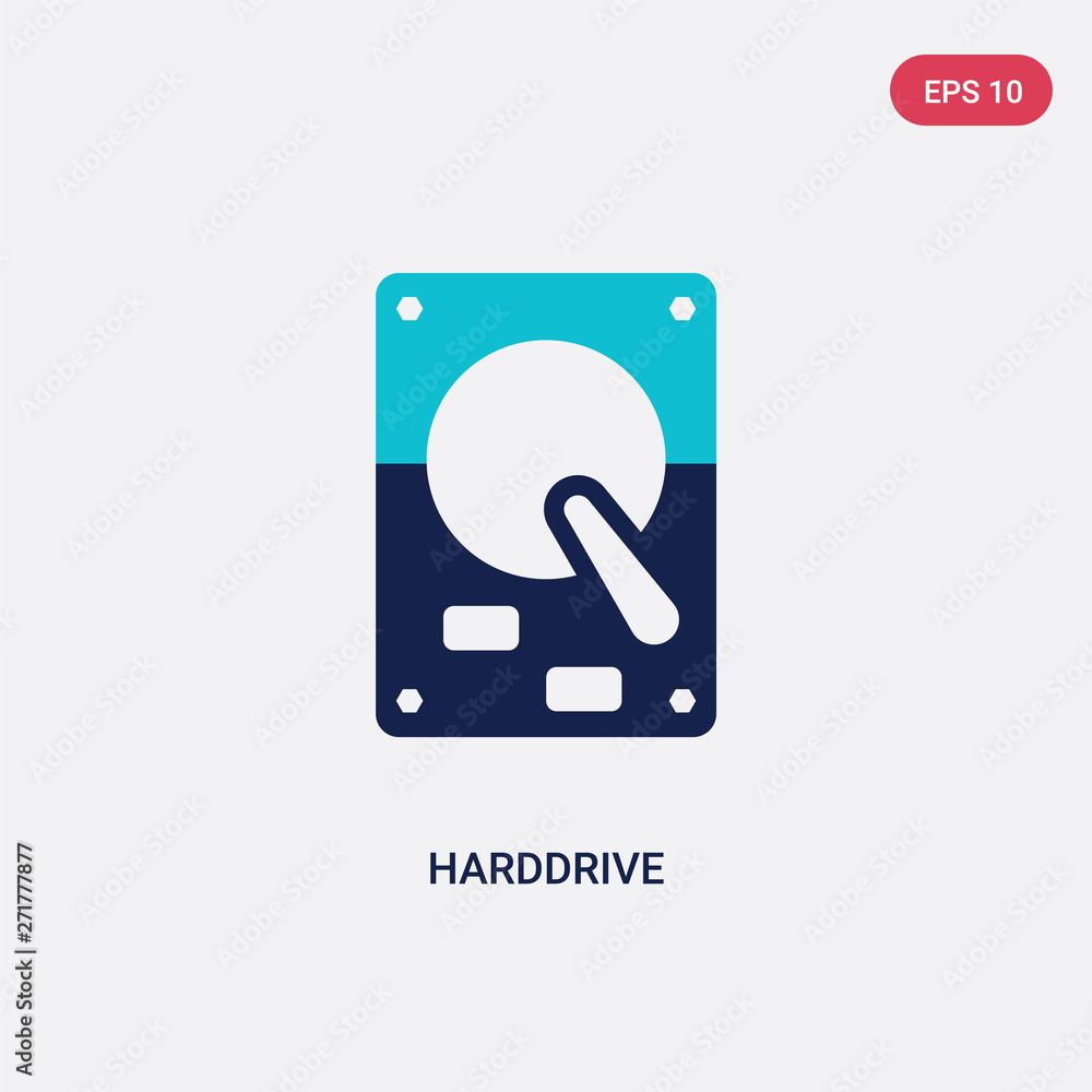 Poster two color harddrive vector icon from hardware concept. isolated blue harddrive vector sign symbol ca