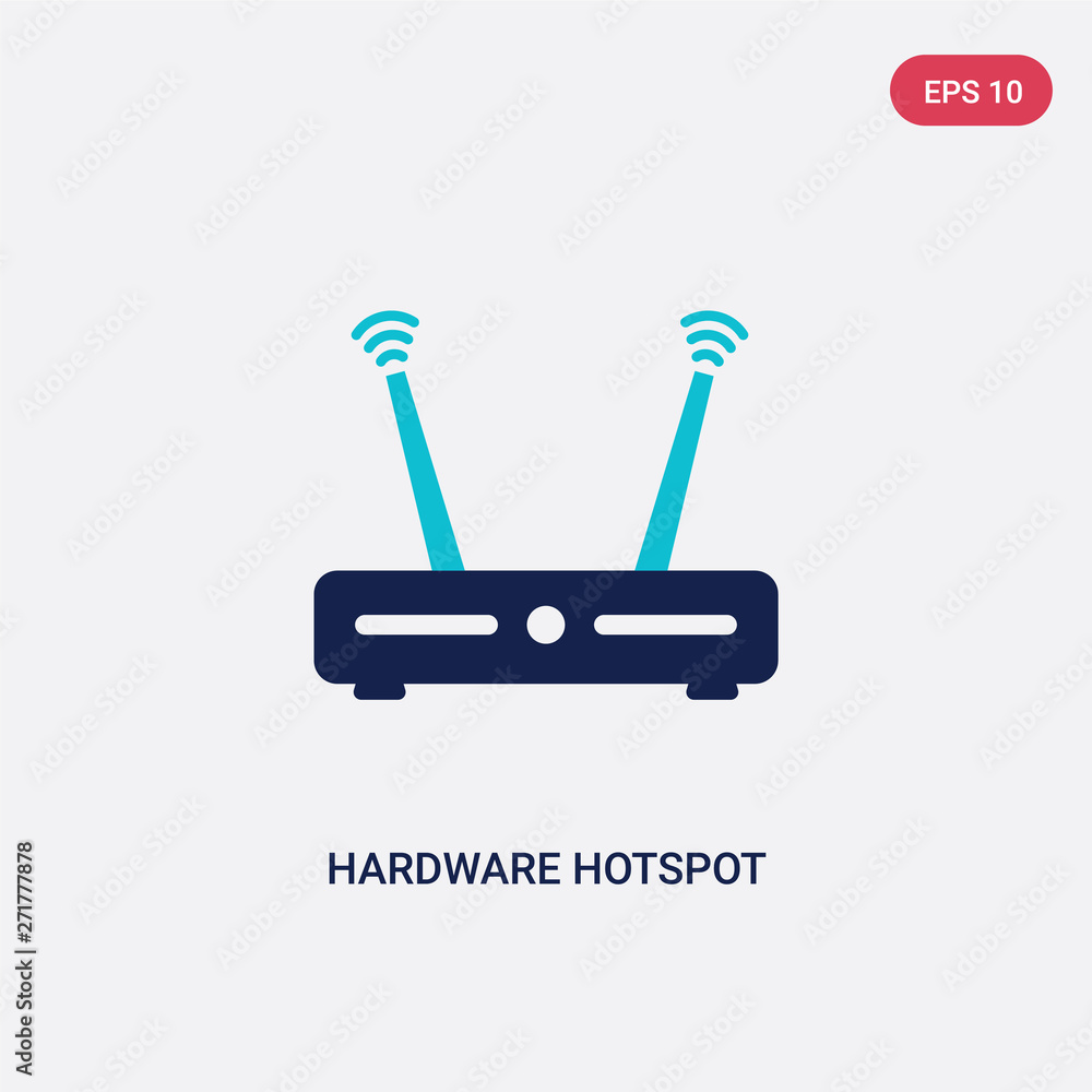 Poster two color hardware hotspot vector icon from hardware concept. isolated blue hardware hotspot vector 