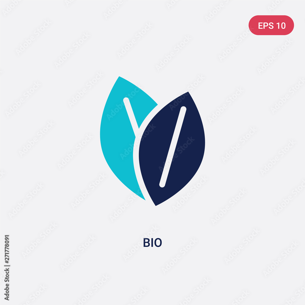 Poster two color bio vector icon from health concept. isolated blue bio vector sign symbol can be use for w