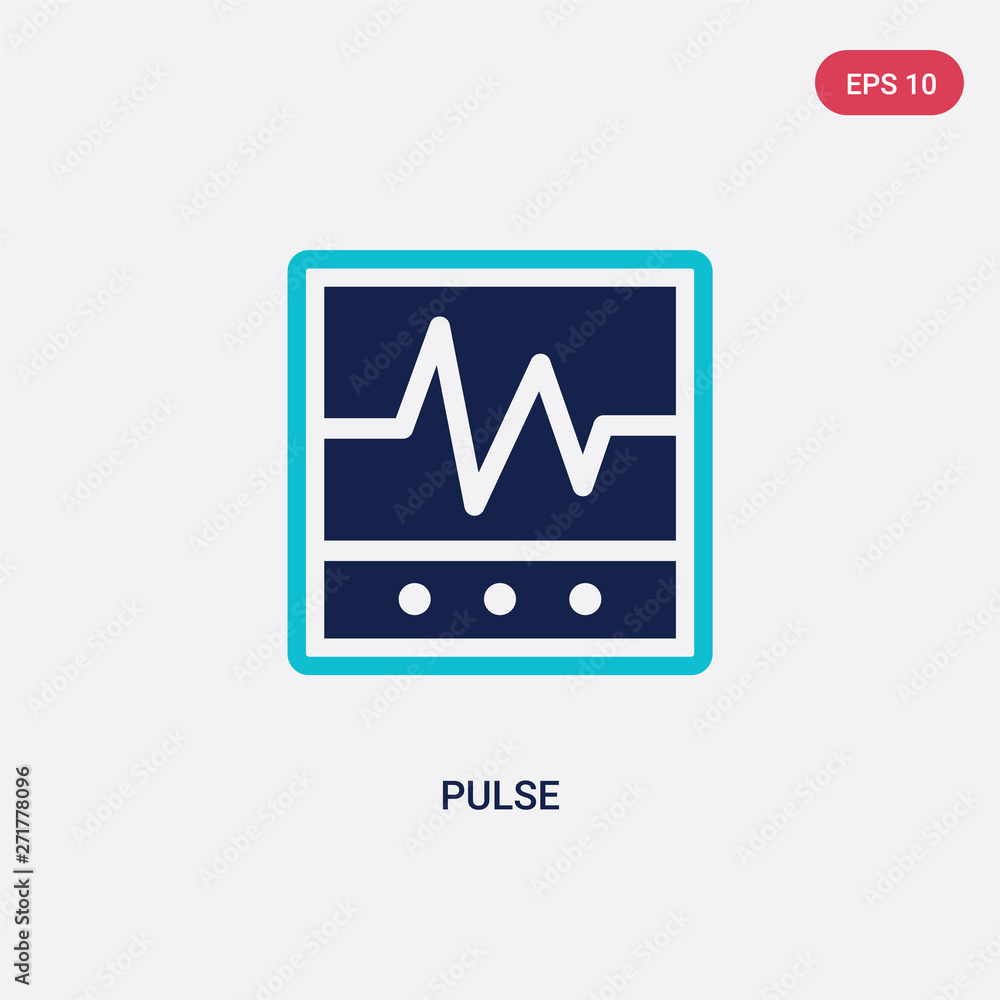 Poster two color pulse vector icon from health concept. isolated blue pulse vector sign symbol can be use f