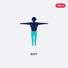 two color body vector icon from health concept. isolated blue body vector sign symbol can be use for web, mobile and logo. eps 10
