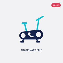 two color stationary bike vector icon from health concept. isolated blue stationary bike vector sign symbol can be use for web, mobile and logo. eps 10