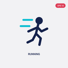 two color running vector icon from health concept. isolated blue running vector sign symbol can be use for web, mobile and logo. eps 10