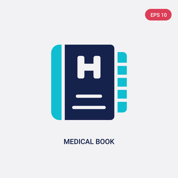 two color medical book vector icon from health and medical concept. isolated blue medical book vector sign symbol can be use for web, mobile and logo. eps 10