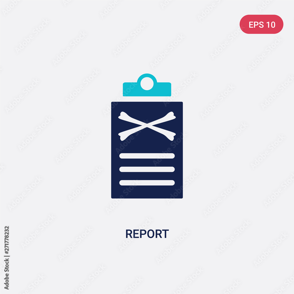 Poster two color report vector icon from history concept. isolated blue report vector sign symbol can be us