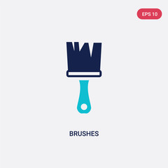 two color brushes vector icon from history concept. isolated blue brushes vector sign symbol can be use for web, mobile and logo. eps 10